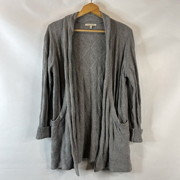 41 Hawthorn Womens Cardigan Sweater Size 1X Gray Open Front With Pockets - Picture 2 of 10